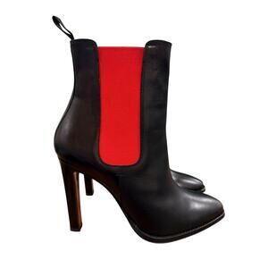 Ralph Lauren Purple Label Size 9 (40 EU) Black Leather Boots Zoie Bicolor EUC